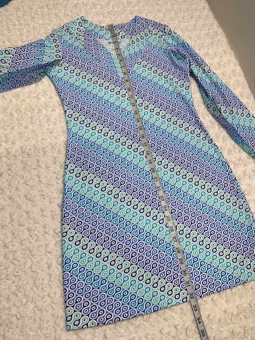 IBKUL Long Sleeve UPF Sun Protection Geometric Print Dress Sz XS - Picture 10 of 10